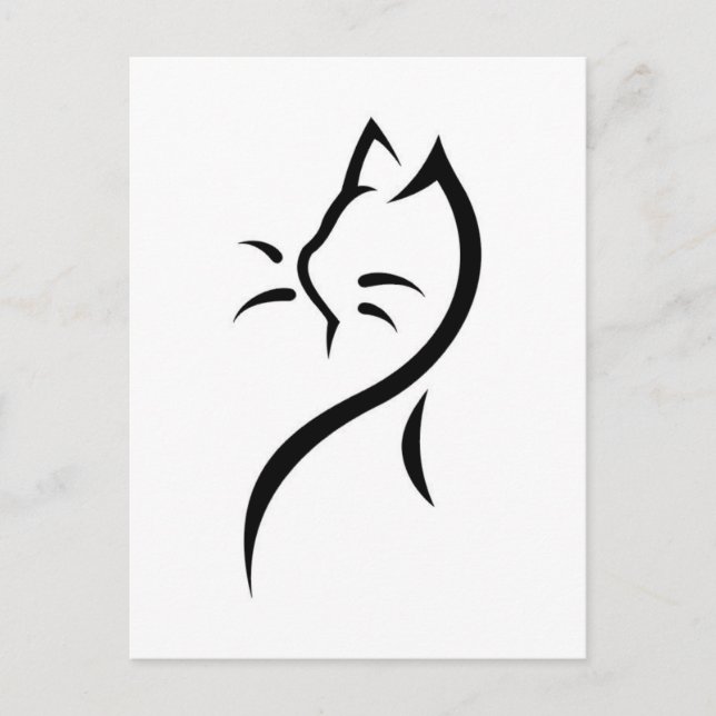 Elegante Katze Postkarte (Vorderseite)