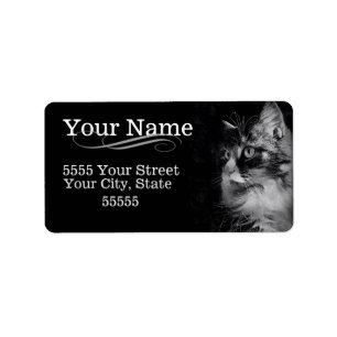 Elegante Katzen-Adressen-Etiketten Adressaufkleber