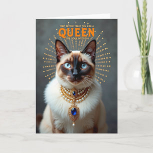 Elegante Katzen-Geburtstagskarte mit Perle Karte