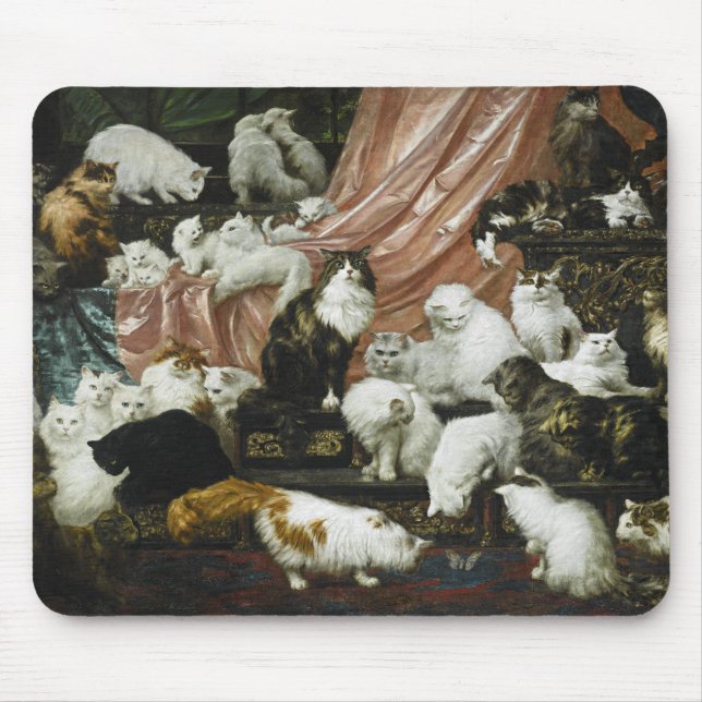 Elegante Katzen Katzen Liebe Mousepad (Vorne)