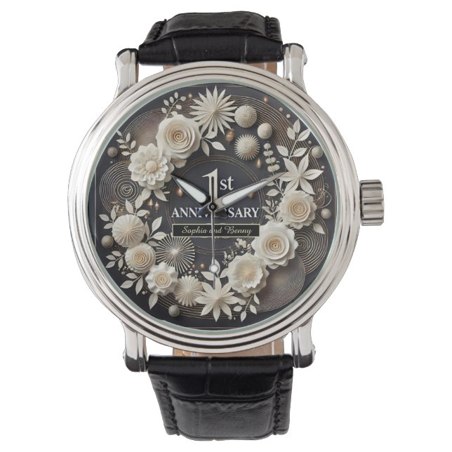 Elegante Keepake für den ersten Jahrestag Armbanduhr (Vorderseite)