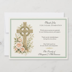 Elegante keltische Kreuz Beileid Dankeskarten Dankeskarte