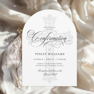 Elegante keltische Kreuzreligiöse Bestätigung Einladung