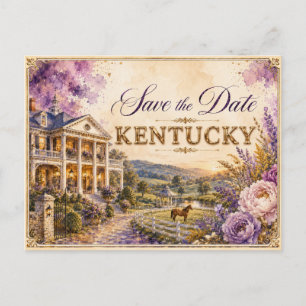 Elegante Kentucky Save-the-Date-Hochzeits-Einladun Postkarte