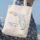Elegante Key West Florida Wedding Welcome Tote Bag Tragetasche<br><div class="desc">Feiern Sie Ihre Hochzeit auf der tropischen Insel in Key West mit unserer eleganten, blau blauen Florida Karte themed tote Tasche. Diese Tasche ist eine stilvolle und praktische Gastgeschenk Hochzeit und eignet sich hervorragend, um sich an Ihre Veranstaltung im Hemingway Zuhause and Museum, Audubon House and Tropical Gardens, The Reach...</div>