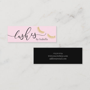 Elegante Kick-Gold-Glitzer-Rosa-Leinen Mini Visitenkarte