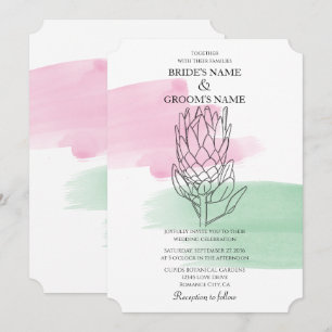 Elegante King Protea Einladung