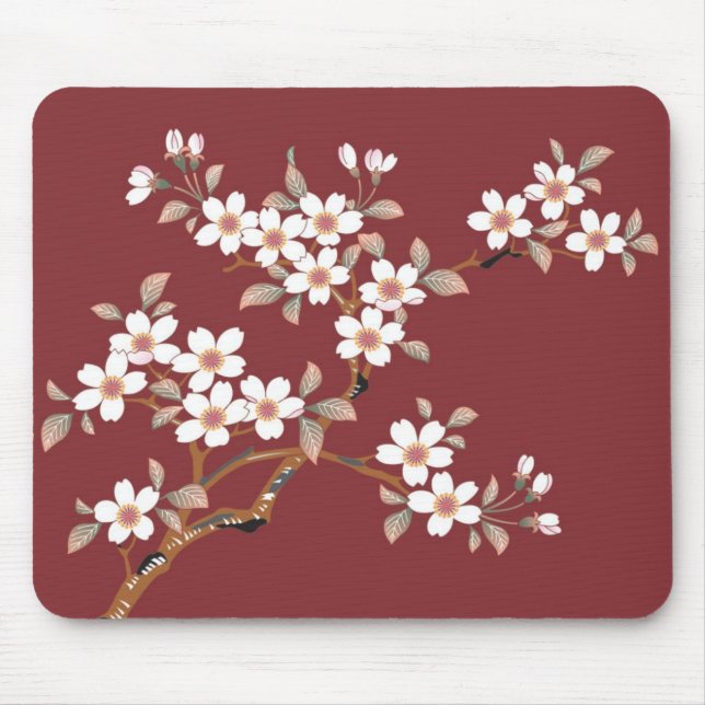 Elegante Kirschblüte BlumenMousemat Mousepad (Vorne)