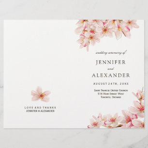 Elegante Kirschblüten Hochzeitsprogramme