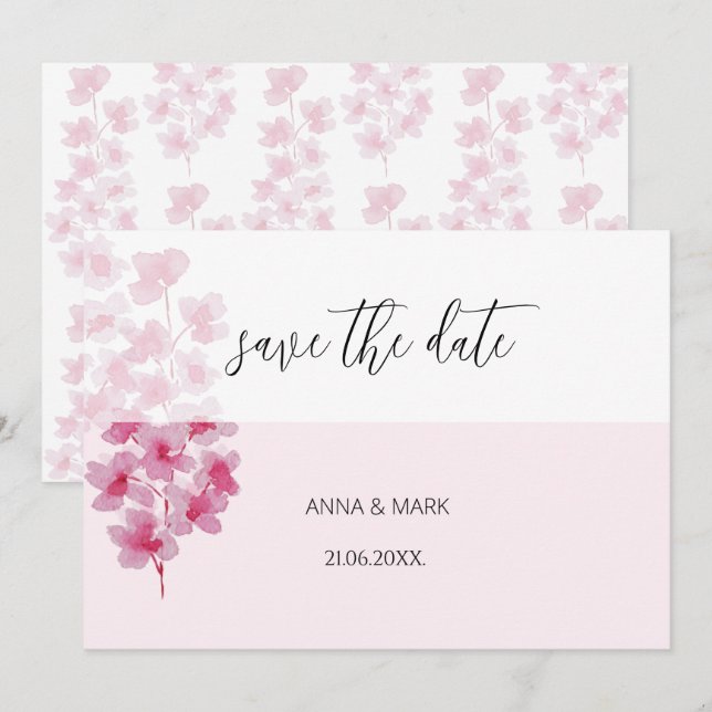 Elegante Kirschblüten Wasserfarben Handgemalt (Vorne/Hinten)