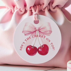 Elegante Kirsche Oben Brautparty Geschenkanhänger