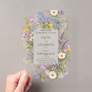 Elegante klare Acryl-Hochzeitseinladung Acryleinladungen
