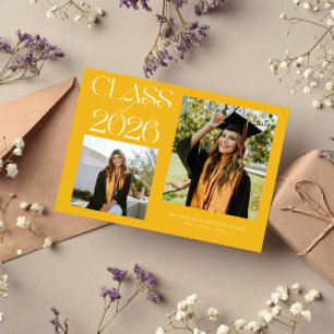 Elegante Klasse 2026-Typografie-Abschlussfoto-Kart Ankündigung