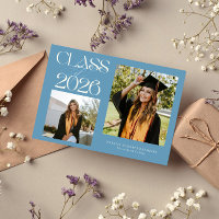 Elegante Klasse 2026 Typografie Grad Denim Blau
