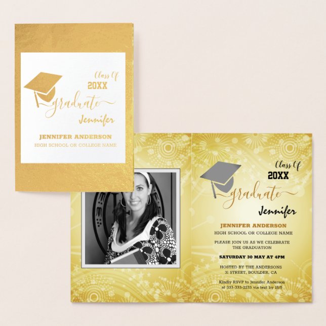 Elegante Klasse 20XX, Foto, Topper-Abschluss Folienkarte (Anzeige)