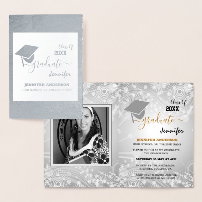 Elegante Klasse 20XX, Foto, Topper-Abschluss Folienkarte (Anzeige)