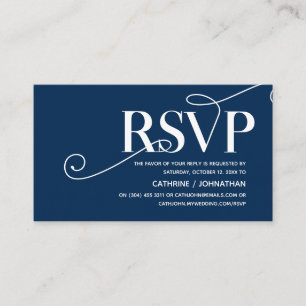 Elegante Klasse, Navy Blue Script, UAWG Response Begleitkarte
