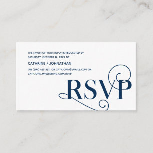 Elegante Klasse, Navy Blue Script, UAWG Response Begleitkarte