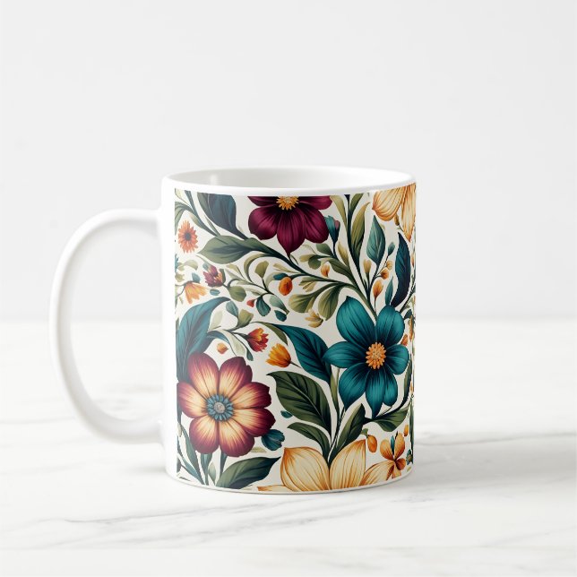 Elegante Klasse Schöne Farbenfrohe Kunst, Dichtung Kaffeetasse (Links)