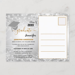 Elegante Klasse von 20XX, Foto, Topper Abschluss u Ankündigungspostkarte