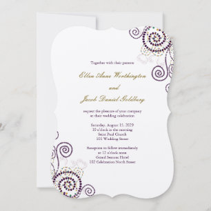 Elegante klassige Boho-Lila-Spiral-Hochzeitseinlad Einladung