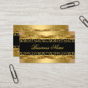 Elegante klassige Gold-Damaskus-Blumen-Overlay Visitenkarte