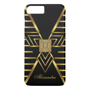Elegante klassige Gold-Schwarz-Streifen im Art Dec iPhone 8 Plus/7 Plus Hülle