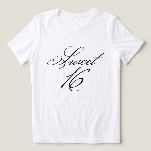 Elegante Klassik Calligraphy Sweet 16 Tri-Blend Shirt (Design Vorderseite)