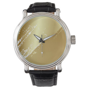 Elegante Klassik Simple Gold Aquamarin Men Armbanduhr