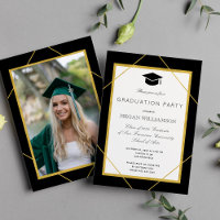 Elegante Klassik-Skript Gold schwarze Graduierungs