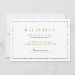 Elegante Klassik Vintage Hochzeit Empfang Karte