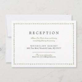 Elegante Klassik Vintage Hochzeit Empfang Karte