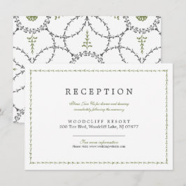 Elegante Klassik Vintage Hochzeit Empfang Karte