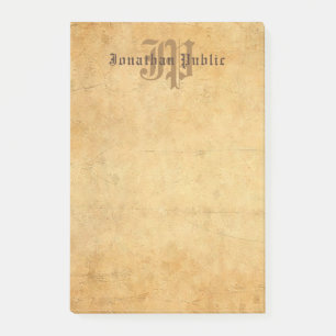 Elegante, klassisch gezeichnete Monogramm-Vorlage Post-it Klebezettel