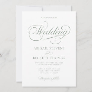 Elegante klassische All-in-One-Hochzeitsschrift Einladung