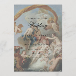 Elegante klassische alte Malerei Hochzeit Einladung