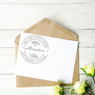 Elegante klassische Blumenfamilie Rücksendeadresse Permastempel