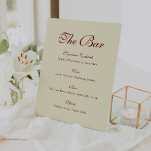 Elegante klassische Elfenbein-Schrift "The Bar" Ho Sockelschild