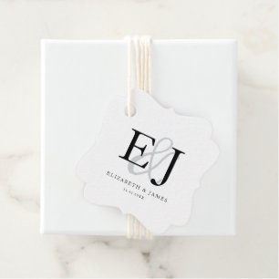 Elegante klassische Et-Zeichen-Monogramm-Hochzeit Geschenkanhänger