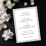 Elegante klassische feierliche Schwarz-weiße Hochz Save The Date<br><div class="desc">Eleganter klassischer formaler Schwarz-weißer Rahmen Hochzeit Speichern Sie die Einladungskarte für das Datum</div>