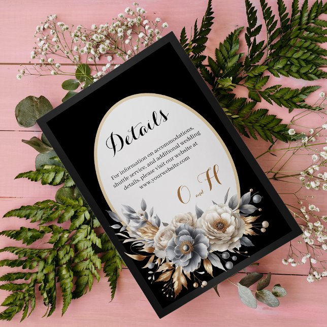 Elegante klassische florale rustikale Hochzeiten D Begleitkarte (Von Creator hochgeladen)