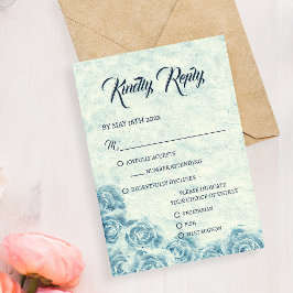 Elegante klassische, florale, rustikale Hochzeitre RSVP Karte