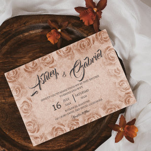 Elegante klassische, florale Rustikale Hochzeitsei Einladung