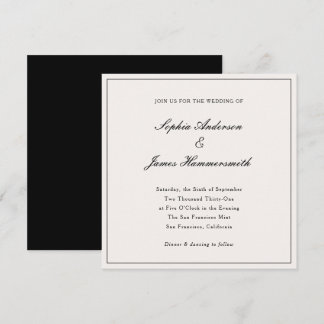 Elegante klassische formale Schwarz-Rahmen-Skripte Einladung