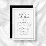 Elegante klassische formale Schwarz-Weiß-Hochzeit Einladung<br><div class="desc">Elegante klassische formale Schwarz-Weiß-Einladung zur Hochzeit.</div>