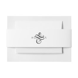 Elegante klassische formale Skriptmonogramm-Hochze Einladungsbanderole