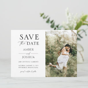 Elegante klassische Foto-Hochzeit - Rettet das Dat Einladung