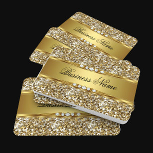 Elegante, klassische Gold-Glitter-Diamant-Optik Visitenkarte