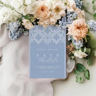 Elegante klassische gotische Kathedrale Forever Bl Save The Date