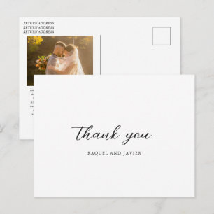 Elegante klassische Hochzeit Danke Postkarte